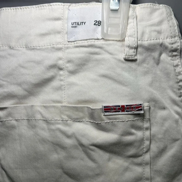Hudson Flat Front Zip Utility Stretchy Shorts White Size 28 - Picture 4 of 7